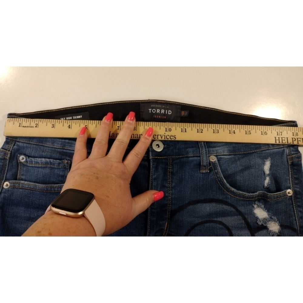 Torrid sky high skinny distressed denim jeans - Picture 8 of 14